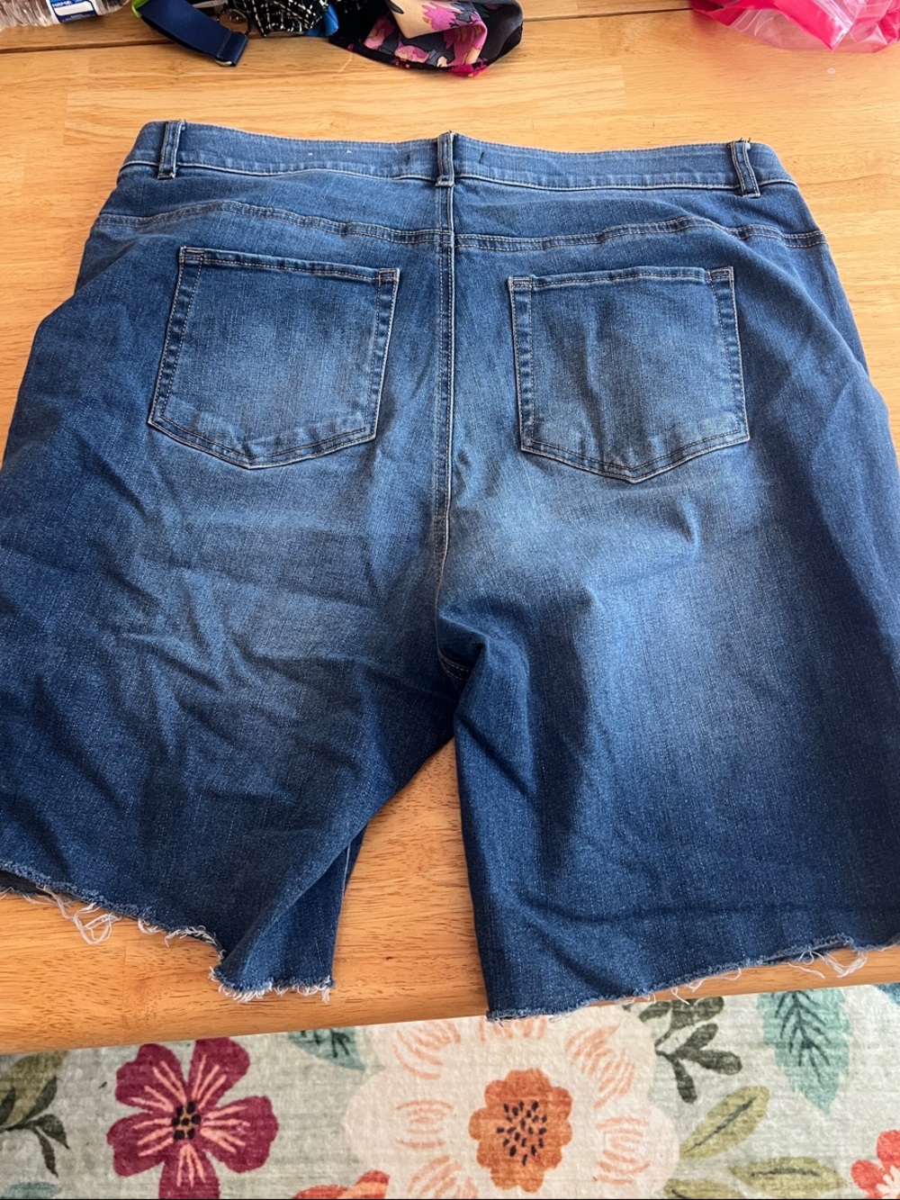 Two-Pair Plus Size Denim Jean shorts  - Light and Dark Blue Wash - Picture 11 of 11